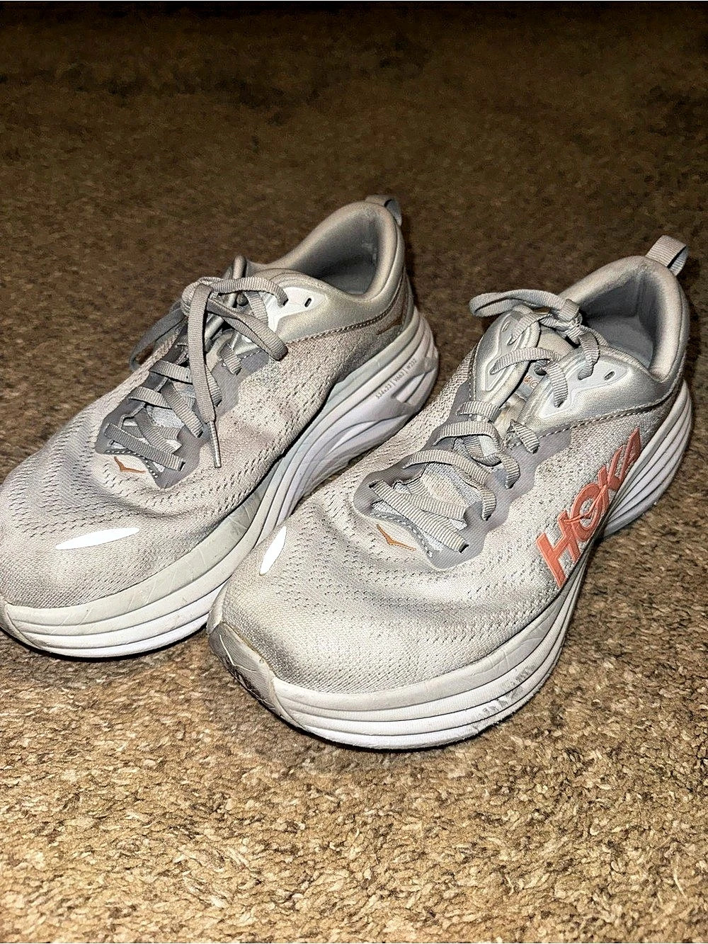 HOKA Bondi 8 Women's Gray Athletic Shoes